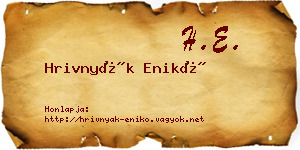 Hrivnyák Enikő névjegykártya