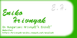 eniko hrivnyak business card